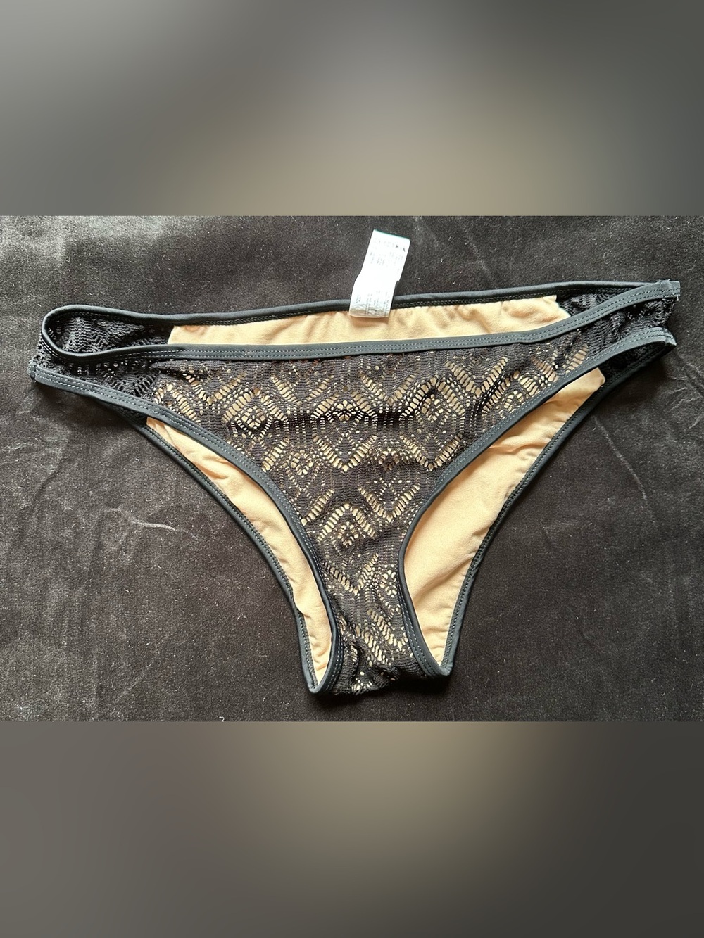 Ninety-nine Gold Shimmer Black Mesh Eyelet
Swimwear Bikini Bottom size L